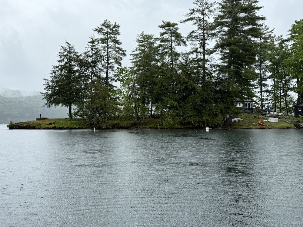 Loon nesting signs placed at the Island on Lake St. Catherine