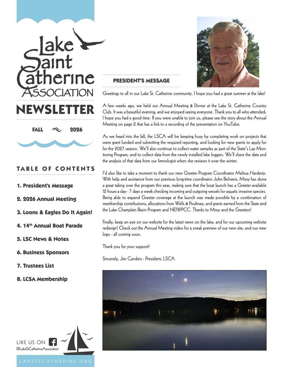 LSCA's Fall 2026 Newsletter