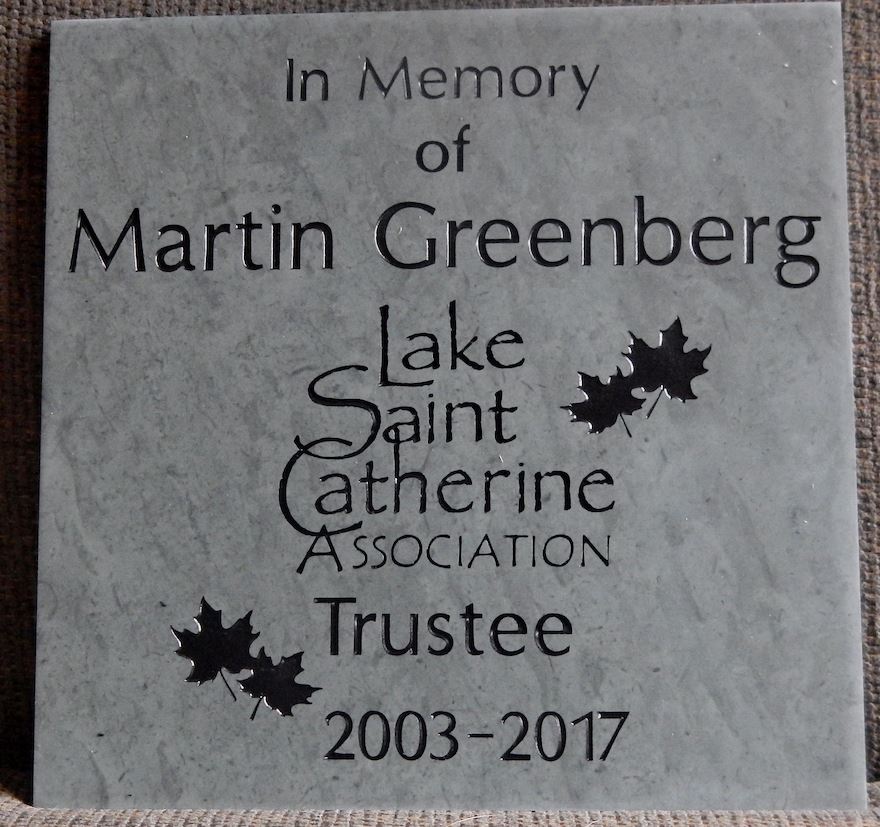 New plaque for Martin Greenberg - donated by Sheldon Slate