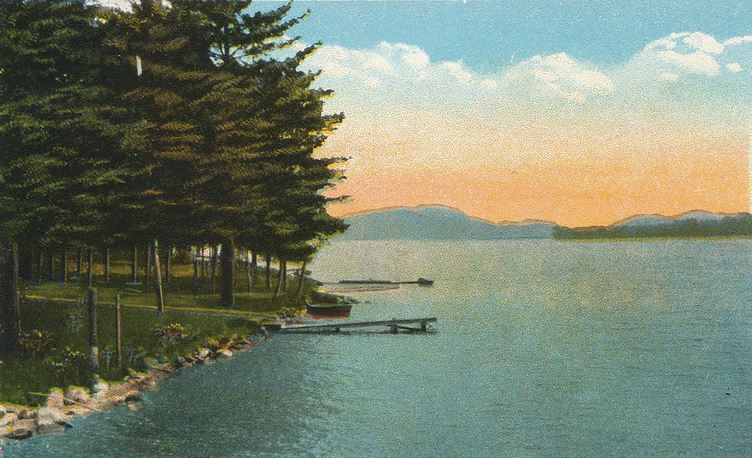 Lake St. Catherine postcard, western shore.